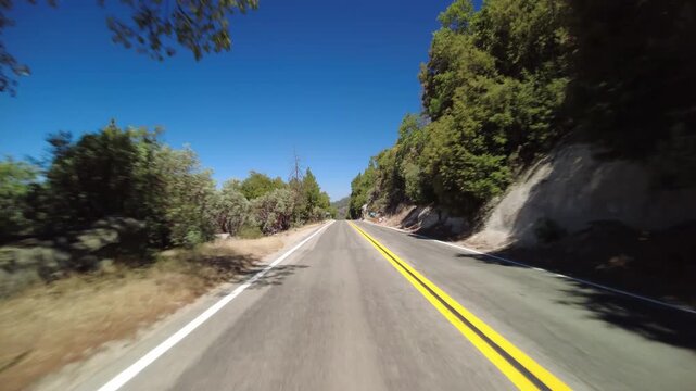 Kings Canyon Scenic Byway West Section 15 Eastbound MultiCam Rear View Driving Plate California USA
