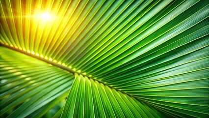Emerald Embrace: A Close-Up of a Lush Palm Leaf  AI Generated