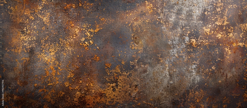 Poster a rusty iron surface with a weathered look is illustrated in this textured metal wall image with cop
