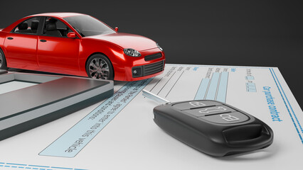 car purchase, document signing, vehicle sale document, car tax payment, car purchase, vehicle tax, car sale, financing, 3d illustration