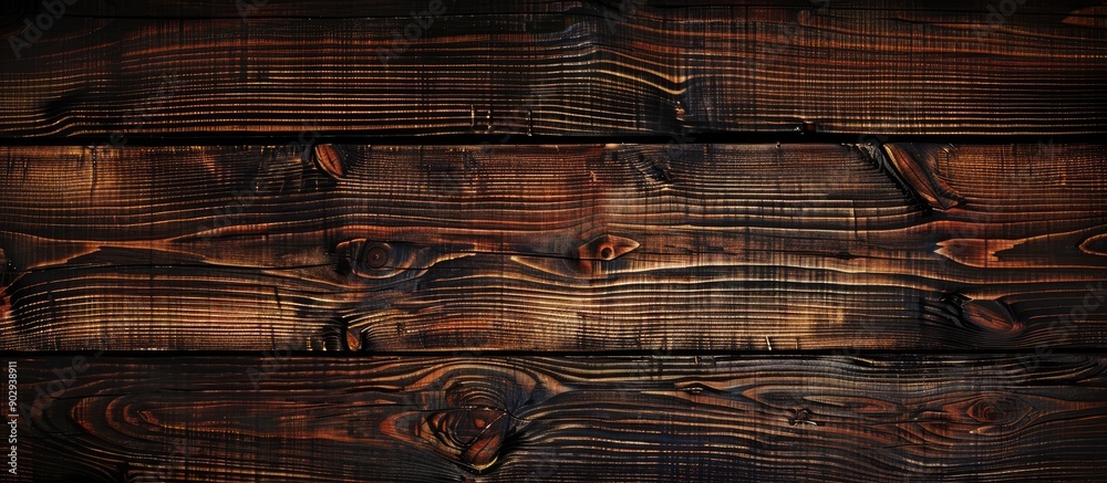 Aufkleber Pine wood with a rich dark hue provides an attractive backdrop with a polished finish suitable for displaying a copy space image