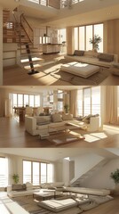 Obraz premium Modern Urban Elegance. Interior design architecture portfolio showcasing contemporary urban spaces