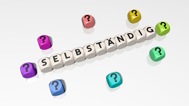 Buchstabenw&uuml;rfel zeigen das Wort Selbst&auml;ndig