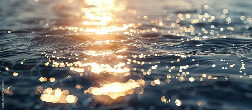 Aufkleber reflection of light on water surface with copy space image