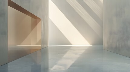 Obraz premium Serene Minimalist Interior with Soft Light and Geometric Shapes