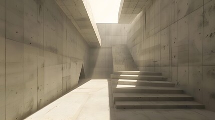 Obraz premium Abstract Concrete Interior Design With Staircase