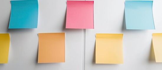 Memo stick attached to a white board with copy space image