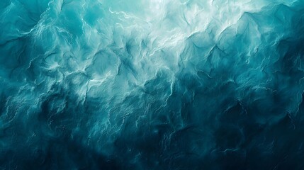 Ethereal Ocean Waves in Shades of Blue and Teal