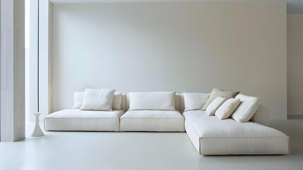 Minimalist White Sofa In Modern Living Room Interior Design