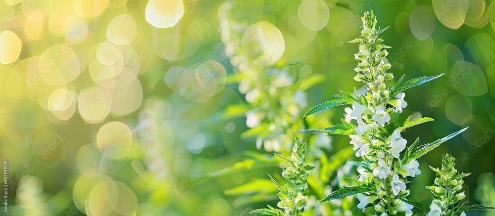 Poster a herb called mugwort with a copy space image