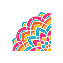 Obraz premium Mandala design element vector frame colorful
