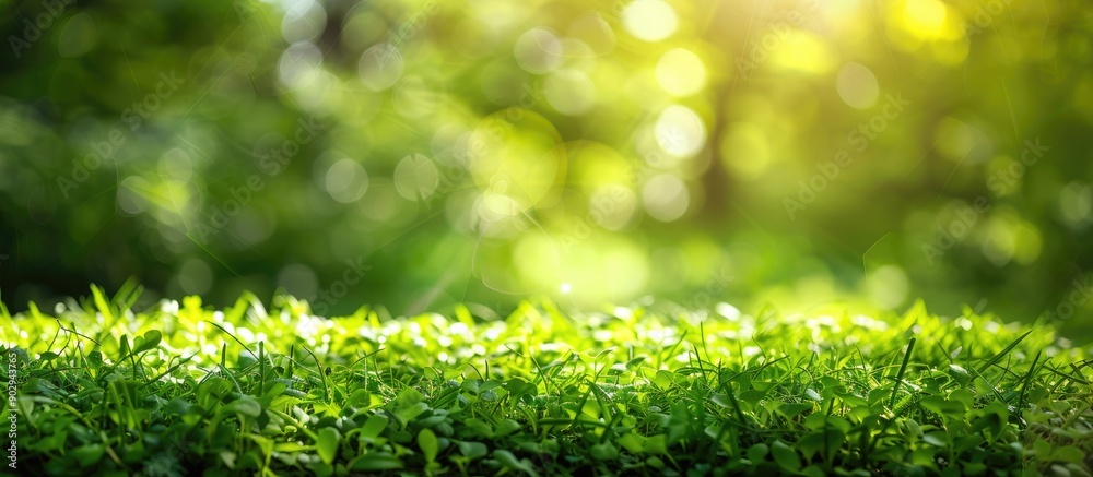 Poster green garden scene with blurred background perfect for a copy space image