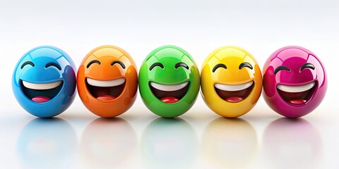 Lachende smiley in bunten Farben Collection, fun, cheerful, happy, color, vibrant, emoji, expression, emotion, cute, playful, yellow