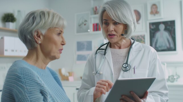 The doctor and elderly patient