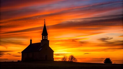 Eglise SaintRemacle Dusk Silhouetted Masterpiece
