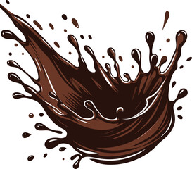 Adobe Illustrator Artwork vector illustration of a chocolate liquid splash