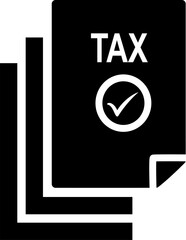 Tax documents check icon, tax accept simple icon. Replaceable vector design.