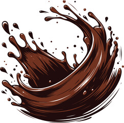 Adobe Illustrator Artwork vector illustration of a chocolate liquid splash
