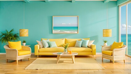 Modern Coastal Style Home Interior Design - Elegant Living Room Decor
