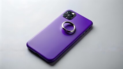 Monochrome Minimalism: A Silicone Case and Ring on a Sleek Smartphone  Generative AI