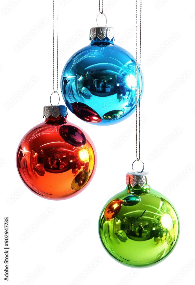 Wall mural png colorful christmas baubles ornament jewelry hanging.