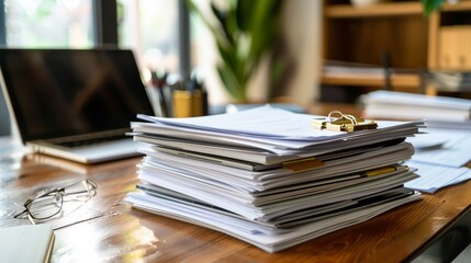 Una scrivania in disordine con pile di libri, carte e documenti, che riflette un ambiente di studio o lavoro intenso e disorganizzato. Perfetto per illustrare caos e produttivit&agrave;.