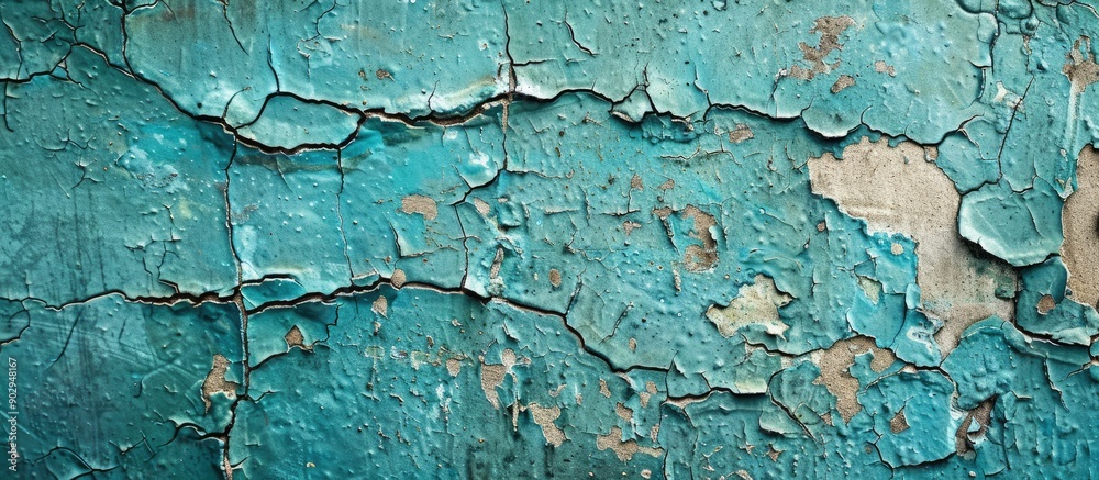 Aufkleber grunge surface with cracked paint adds texture and character for a copy space image