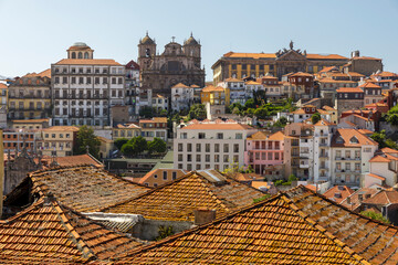 Views of the city of Oporto from Vilanova de Gaia, Portugal. 