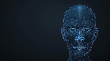 Fototapeta premium A human face dissolves into a cloud of data particles, illustrating the transformation of identity into digital abstraction
