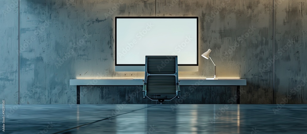 Poster Empty computer screen background in a contemporary setting with a possibility to add images. Creative banner. Copyspace image