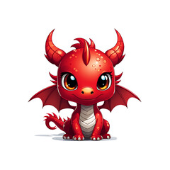 A delightful red dragon with a friendly grin, designed to capture the hearts of young children and spark their imaginations!