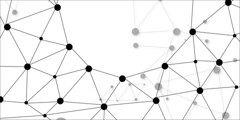 Technology abstract white digital background of connected dot with irregular stock lines. Network Connecting dot polygon background. Concept of Networking technology and futuristic style.