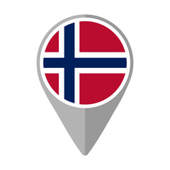 norway Flag on Location Pin