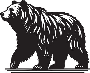 Bear Silhouette: A Majestic Shadow of Wilderness, Capturing the Raw Power and Grace of One of Nature's Most Iconic Creatures in a Bold, Minimalist Design That Reflects Strength and Serenity