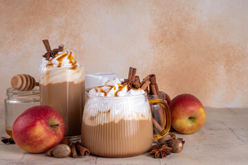 Apple pie spices latte drink