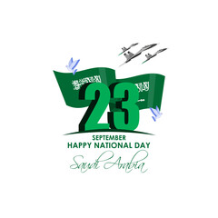 Vector illustration of Saudi Arabia National Day social media feed template