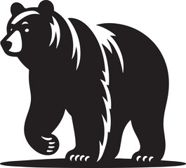 Naklejka premium Bear Silhouette: A Majestic Shadow of Wilderness, Capturing the Raw Power and Grace of One of Nature's Most Iconic Creatures in a Bold, Minimalist Design That Reflects Strength and Serenity