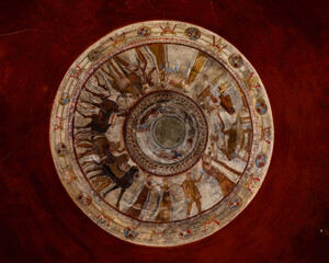 Fresco inside of a Thracian Tomb of Kazanlak, Thracian necropolis in the Valley of the Thracian Rulers near their ancient capital of Seuthopolis, modern Bulgaria