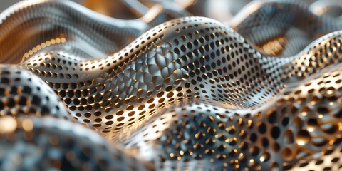 Abstract Silver Metal Mesh