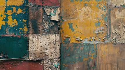 texture colored wall of an old building in a big city, generative ai