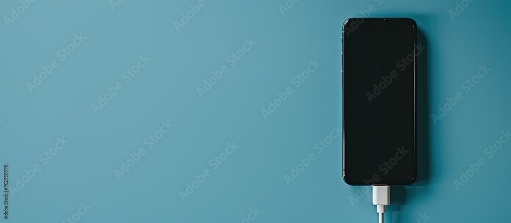 Poster smartphone charger with a copy space image