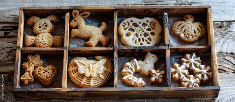 Aufkleber various homemade cookies such as dog heart elephant butterfly snowflake slug turtle rabbit chamomile