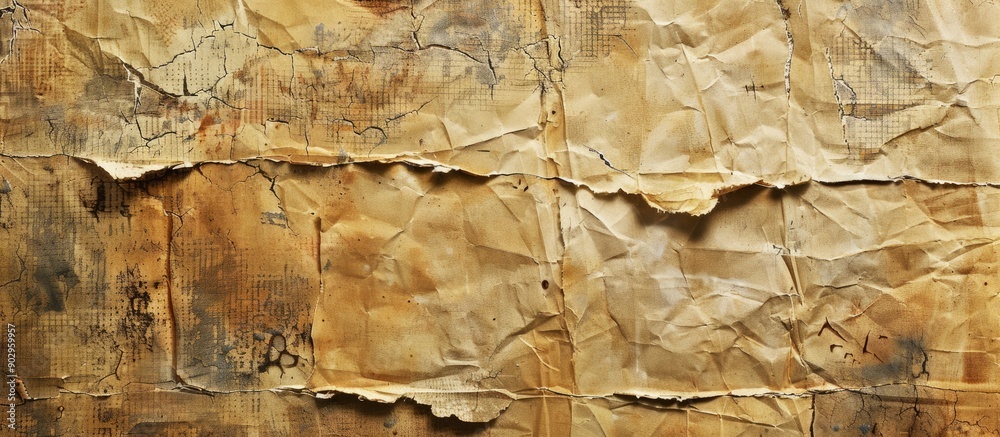 Leinwandbilder vintage aged paper with creases and tears creating a distressed backdrop for a copy space image