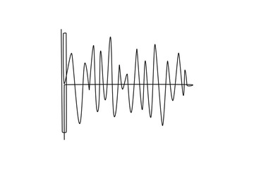 Statistics graph concept. Single line draw design vector graphic illustration.