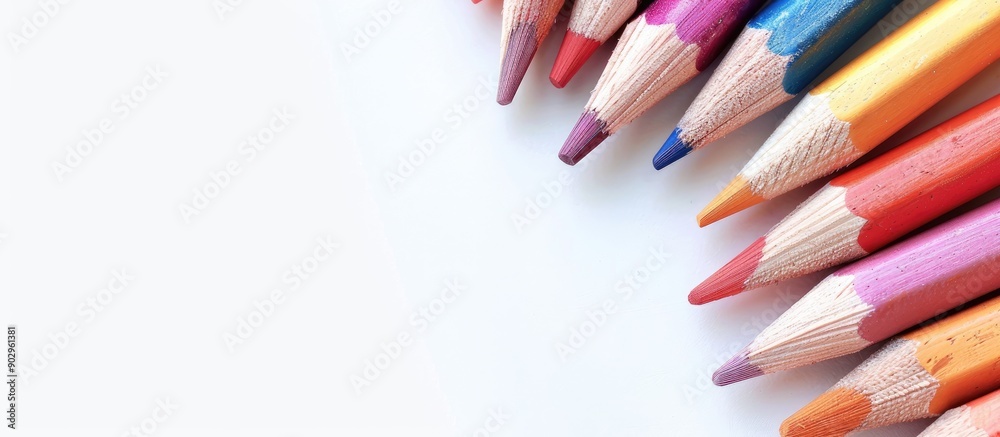 Aufkleber fresh blurred pencils against a white backdrop with ample copy space image