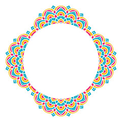 Mandala design element vector frame colorful