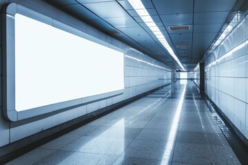 Blank billboard, Times Square, New York, pedestrians, traffic, skyscrapers, street.