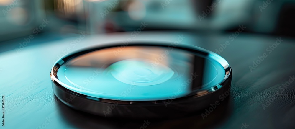 Poster Phone close up lens with a copy space image background
