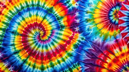 Obraz premium Bright and vibrant tie dye fabric with colorful patterns , tie dye, fabric, texture, colorful, vibrant, background, pattern