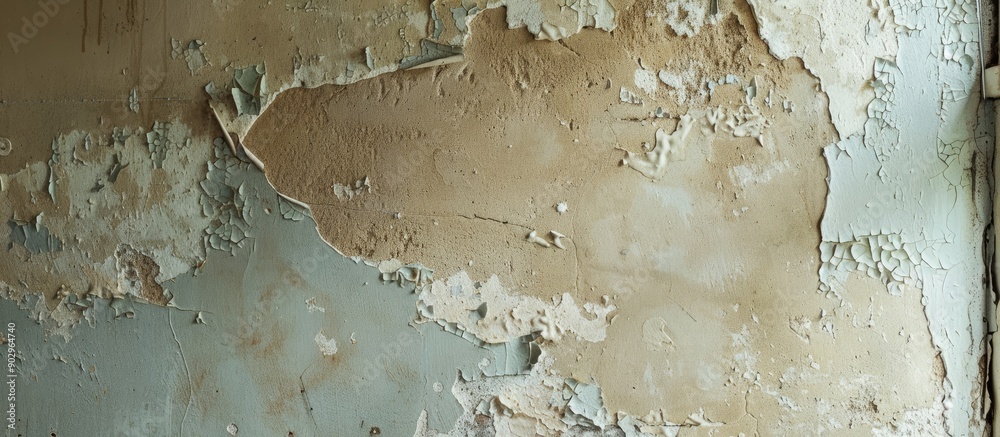 Poster Uneven plaster walls in need of repair with a blank copy space image for reference